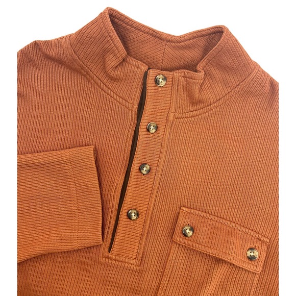 The Territory Ahead Pullover Quarter Button Orange Men's XL - Picture 1 of 6